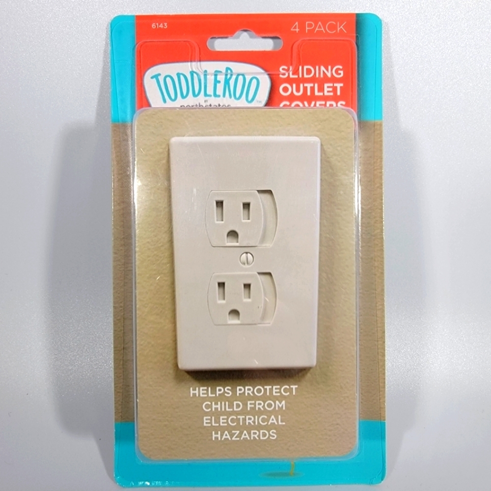 Toddleroo 6143 Sliding Outlet Covers For Children 4 PK New in Package Soft White